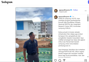AHY, Menko Infrastruktur Meninjau Pembangunan RSPTN-IRC Universitas Lampung, Rabu (14/10)